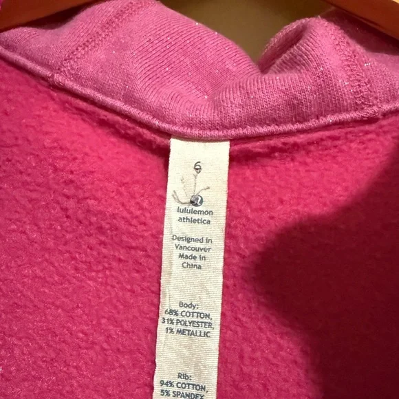 lululemon scuba hoodie women’s size 6. Sparkle heathered pink/Paris pink. - Picture 6 of 6